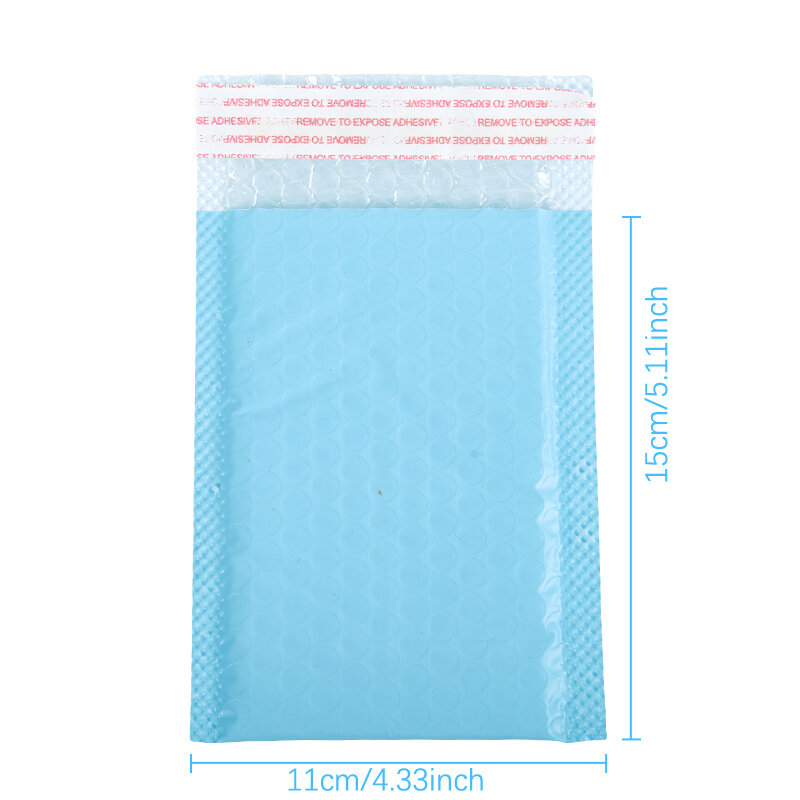 Sobres acolchados de burbujas de color azul claro, bolsas de envío autoselladas para pequeñas empresas, 10 piezas