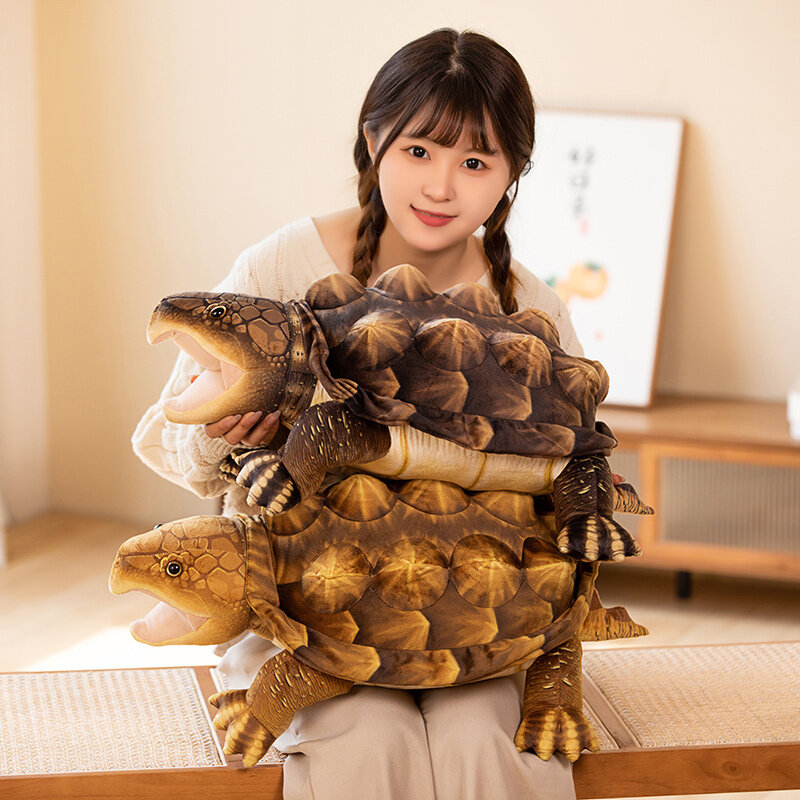 Realistic Simulation Animal Snapping Turtle Plush Stuffed Toy Doll Pillow Room Decor Toy Cute Baby Boy Birthday Companion Gift