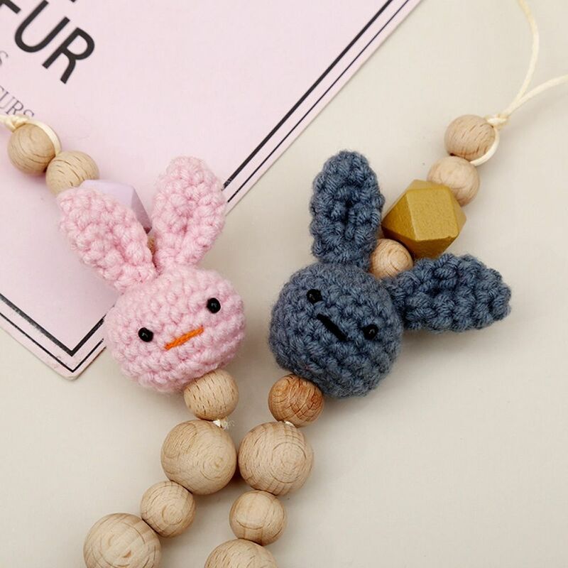 Soother Holder Wool Rabbit Non-slip Food Grade Anti-drop Baby Pacifier Chain Pacifier Clips Chains Nipple Holder Molar Chain