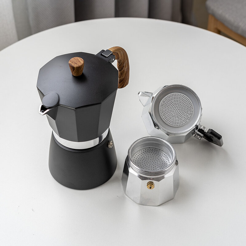 Wholesale Modern Italian Aluminum 3 Cup 6 Cups Moka Pot Coffee Maker Stove-Top Mokapot