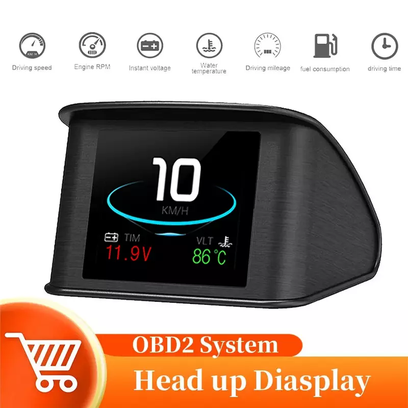 HUD OBD2/GPS Headup Display For Car Smart Gauge Digital Speed RPM Water Temp Fuel Consumption Smart Car System Car Accessoires