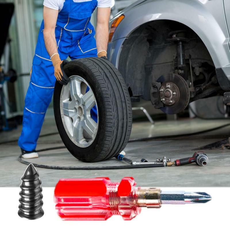 Tire Repair Rubber Screws, Plugs, Cimento para Biking e Traveling, 10 pcs