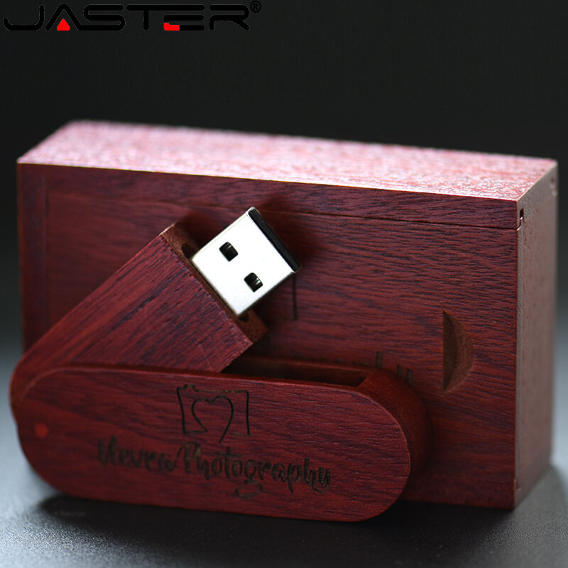 Customer Creative Original Rosewood Usb + Box Pen Drive 16gb Free Custom LOGO 32gb Flash Drive Bulk Memory Stick Wedding Gifts