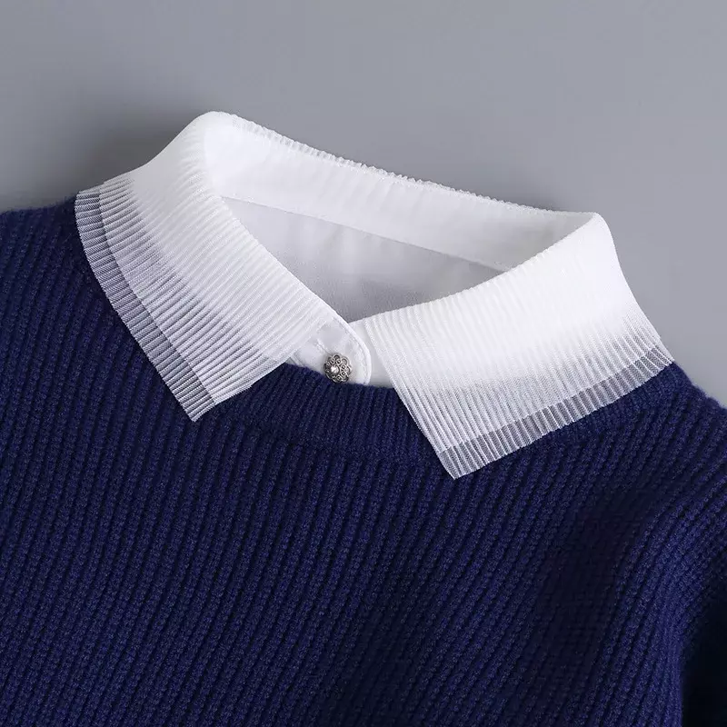 Hollow Lace Chiffon Doll Cotton Fake Collar Blouse Sweater Detachable Shirt Collar False Collar Lapel Women Top Collars Decor