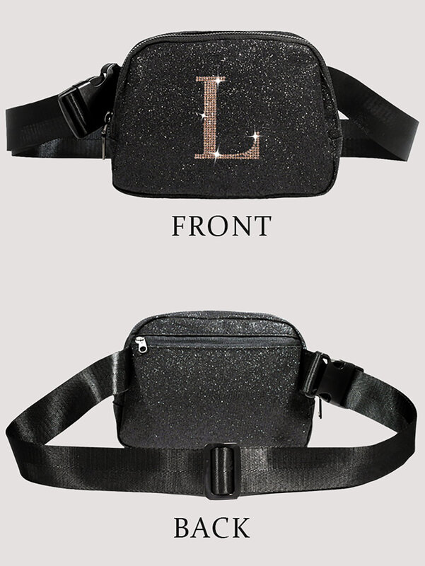 Поясная Сумка через плечо, дизайнерская сетчатая сумочка с внутренними карманами, блестящая ткань, скрытая вместительная сумка на спине с молнией