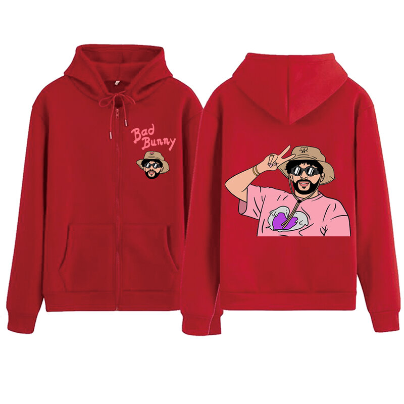 Un Verano Sin Ti Bad Bunny  2024 Zipper Hoodie Harajuku Pullover Tops Streetwear Music Fans Gift V-Neck Sweatshirts