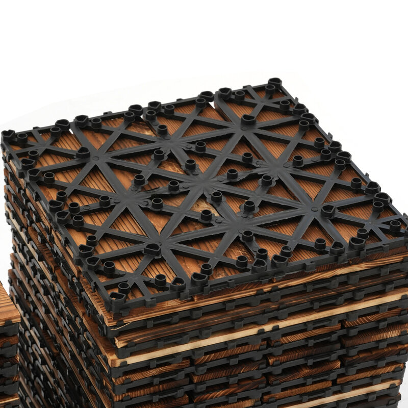 36 упаковок, соединяющиеся плитки для внутреннего дворика из твердой древесины, соединяющиеся напольные плитки 12 × 12 дюймов, соединяющиеся плитки для внутреннего дворика