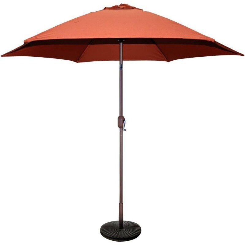 9 ft brązowy aluminiowy parasol na rynku poliestrowym z pokrywa poliestrowa