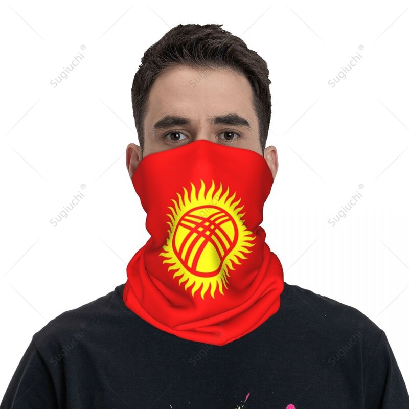 Unisex Kyrgyzstan Flag Neckerchief Scarf Neck Face Mask Scarves Neck Warmer Seamless Bandana Headwear Cycling Hiking