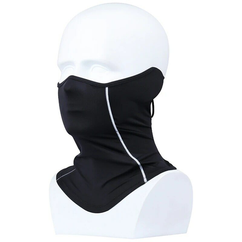 Mascarilla de media cara Unisex, máscara de seda de hielo, a prueba de polvo, cuello de cuello, deportes, cabeza completa, frío, protector solar, verano, 1 ud.