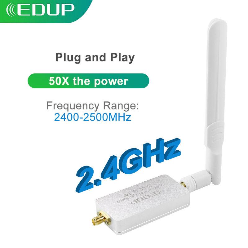 Edup Wifi Booster 2.4Ghz 4W Wireless Power Signaal Versterker High Power 36dBm Signaal Bereik Verlengen 802.11b/g/n Voor Fpv rc Quadcopt