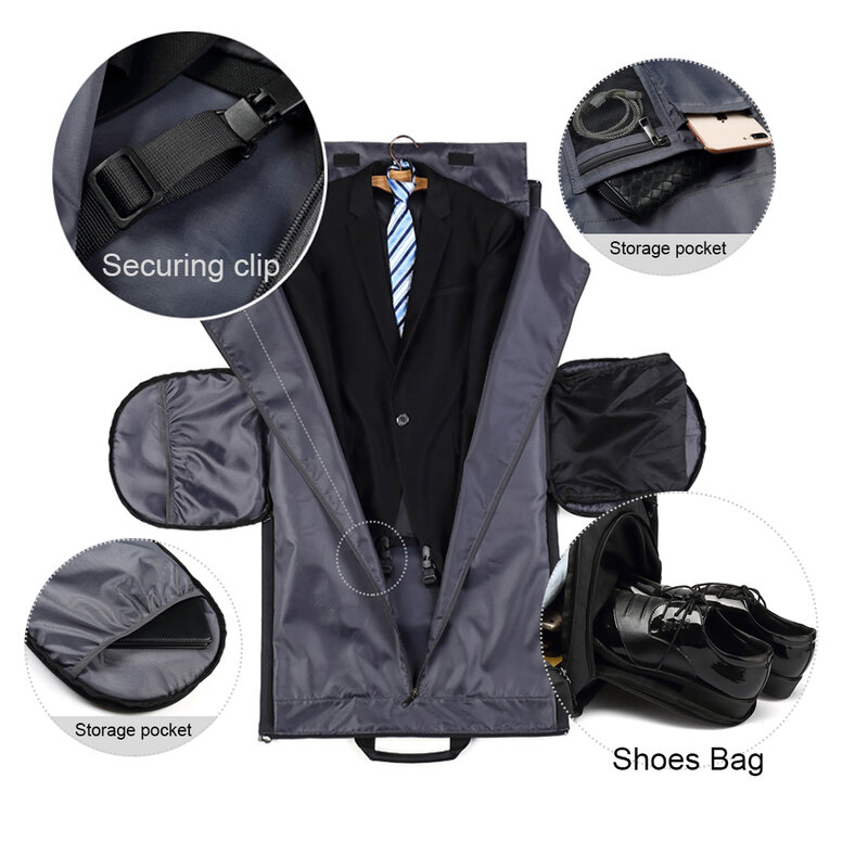 Carry on Garment Bags Suit Travel Duffel Bag with Shoes Compartment 55L Water Resistant Tote Bag for Travel Business