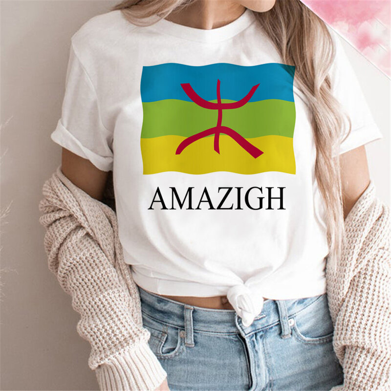 Camisetas gráficas anime japonesas femininas, camiseta de verão, moda feminina Harajuku, Amazigh