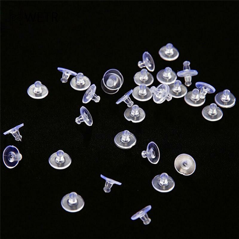 50Pcs/pack Earring Holders Stoppers Soft Nut Silicone Heavy Duty Rubber Earring Backs Sleeves For DIYJewelry Finding Accessories