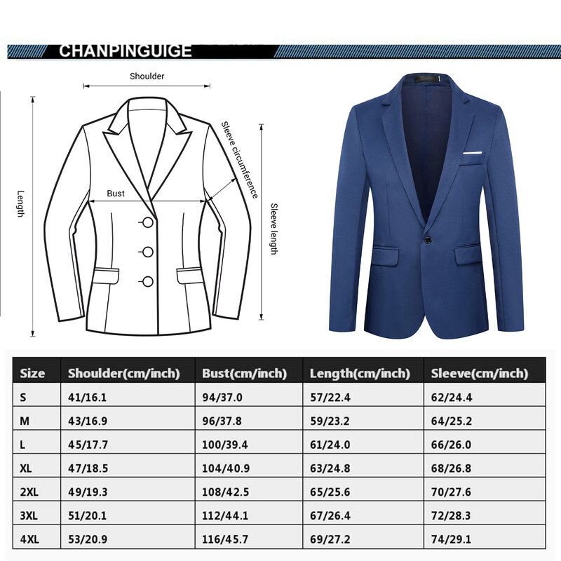 Men's One Button Business Suit Anti-Static Stain-Resistant & Wrinkle-Resistant for Formal or Semi-Formal Occasion