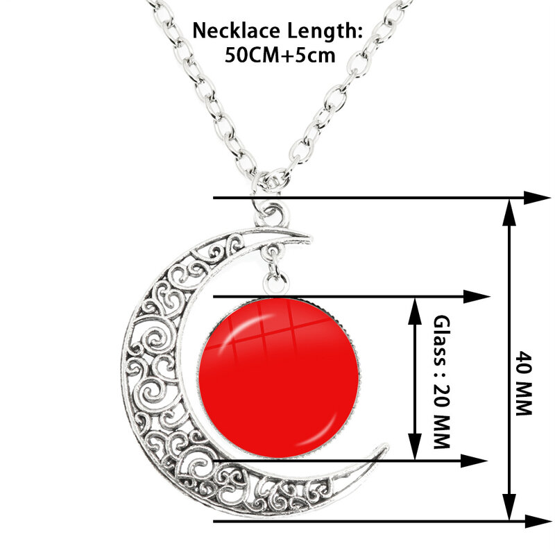 New Stray Kids Moon Pendant Members Kpop Male Group Necklace Glass Cabochon Pendants Round Jewelry Fans Gifts