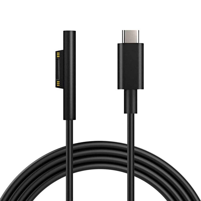 Nku 1.5m USB-C à la surface allergique 15V/3A 45W PD Câble de charge Compatible avec Surface Pro 7/6/5/4/3 Go3/2/1 Laptop4/3/2/1
