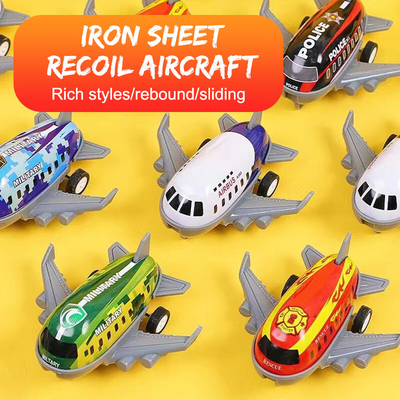 3Pcs Cartoon Mini Plane Toy Pull-back Airplane Toy Kid Birthday Party Carnival Gift Reward Pinata Filler Prize Pack Toy Gift