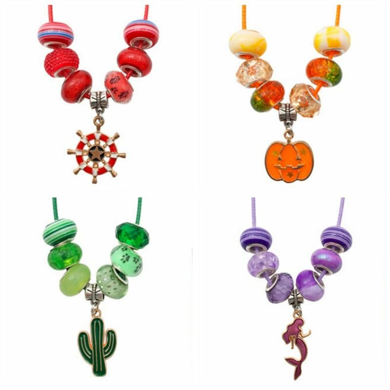 Kit de fabricación de joyas de cadena de collar, pulsera colgante de dijes para niños, Kit DE FABRICACIÓN de pulseras DIY