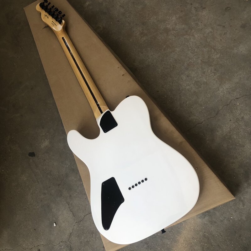 202 gitara elektryczna płaska biała jak Jim Root sygnatura blokujące gałki palisandrowe podstrunnica wysoka dobrej jakości bezpośrednia