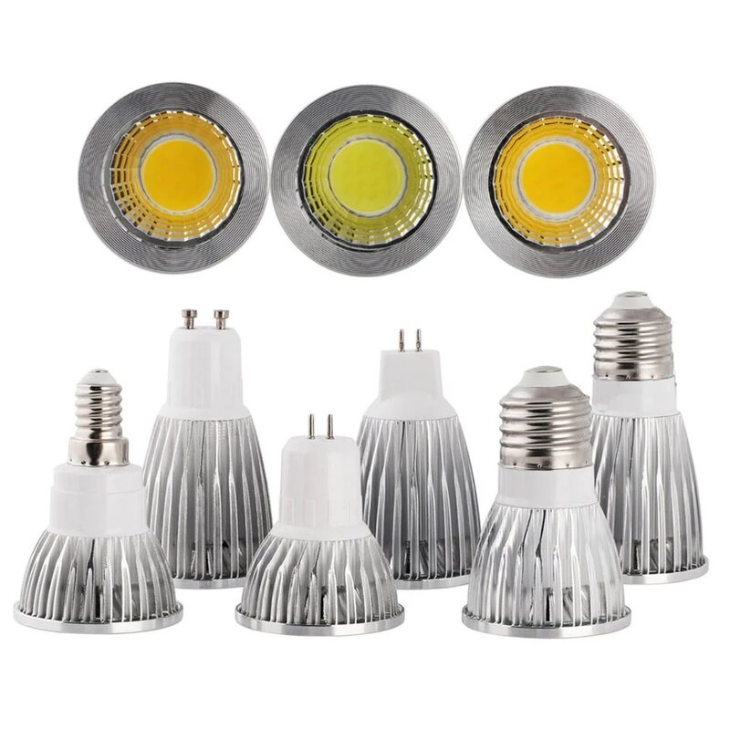 Bombilla de foco LED regulable, GU10Light, 110V, 220V, CA, 6W, 9W, 12W, 15W, GU5.3, GU10, COB, GU5.3, 10 unidades