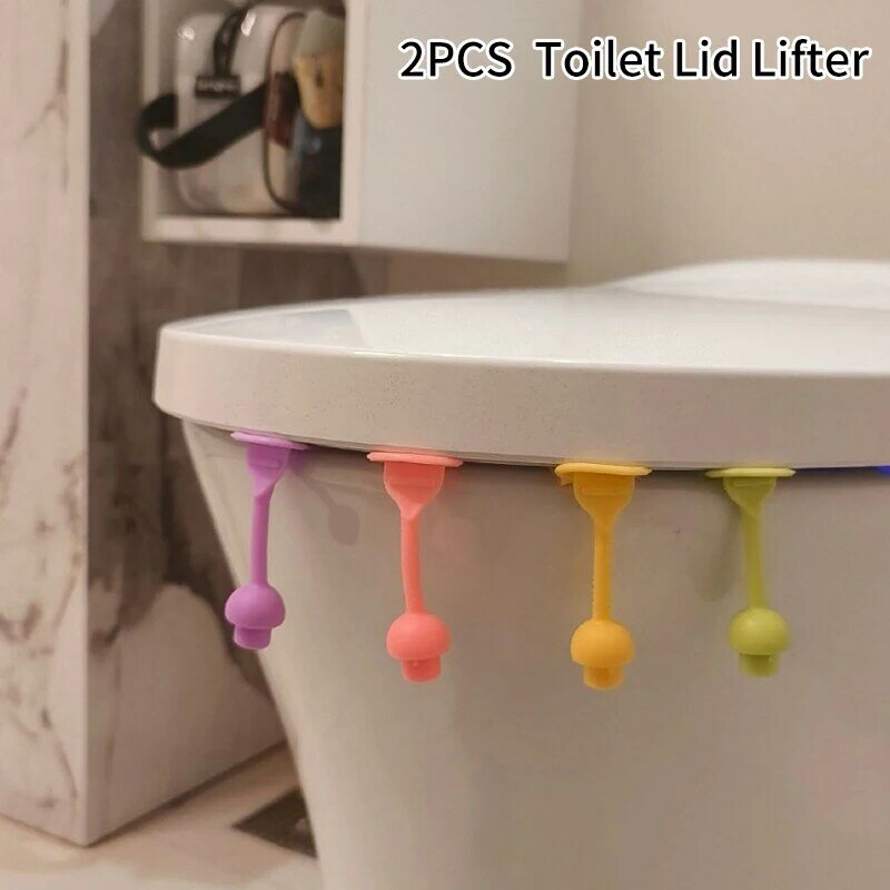 Creative Mushroom Toilet Lid Lifter Plastic Non-slip Adjustable Toilet Lid Handle Avoid Touching Bathroom Toilet Seat Accessory