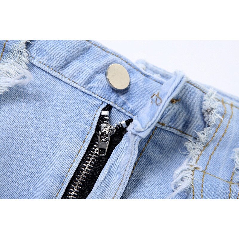 Calça jeans feminina Hollow Patchwork slim, botão de zíper voador, calça jeans borla, casual hipster, moda verão, 2022