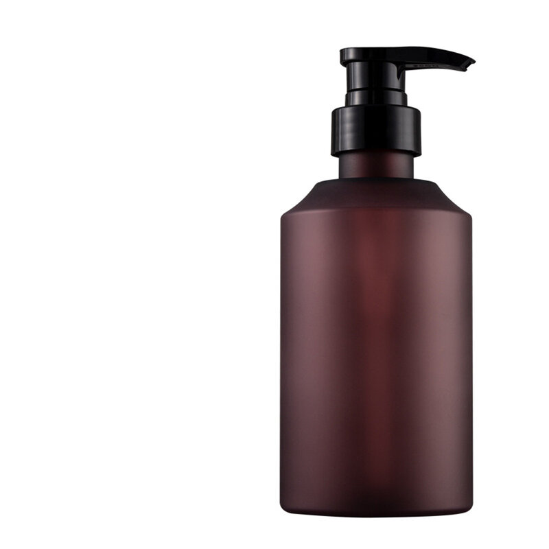 Коричневый скраб, диаметром 200/500 мл, цилиндрическая бутылка для шампуня с косым плечом, пластиковая пустая ежедневная косметика