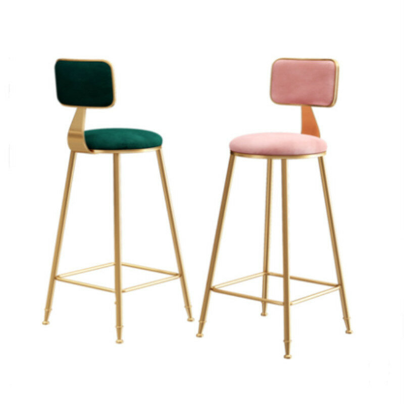 Nordic Luxo Minimalista Bar Cadeiras, Recepção, Coffee Shops, Encostos de lazer, High Legged Table Stool