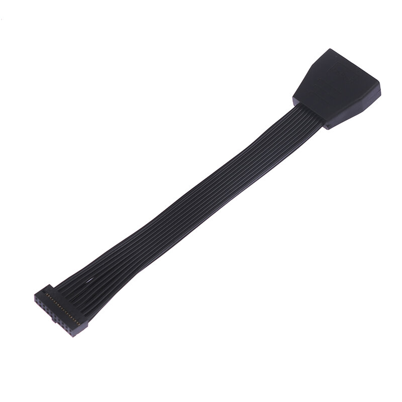 Cabo de fio plano preto para placa-mãe, Cabeçalho de extensão interna, Mini USB 3.0 pequeno, 19 pinos, 20 pinos, 5.9 ", 15cm, 1pc
