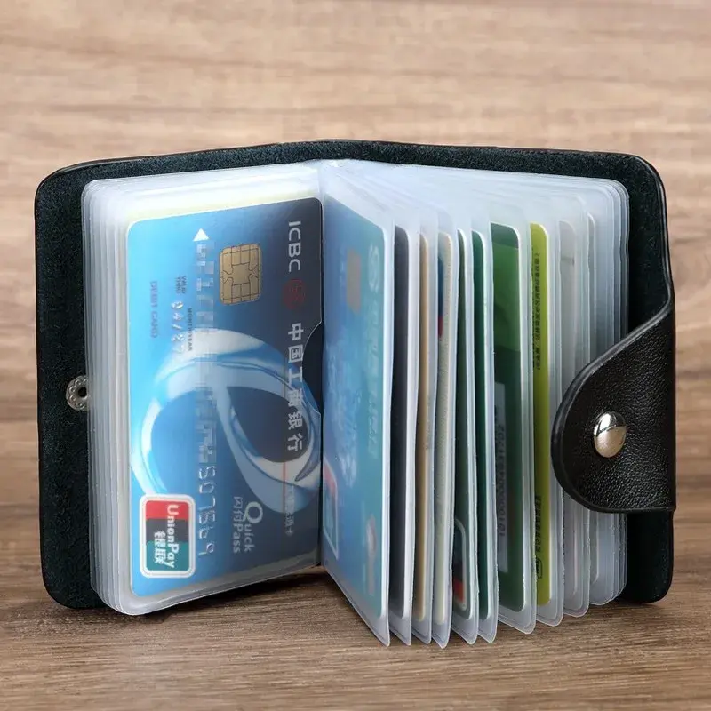 Visitenkarte Halter Anti-diebstahl ID Kreditkarte Halter Mode frauen 24 Karten Dünne PU Leder Tasche Fall geldbörse Brieftasche