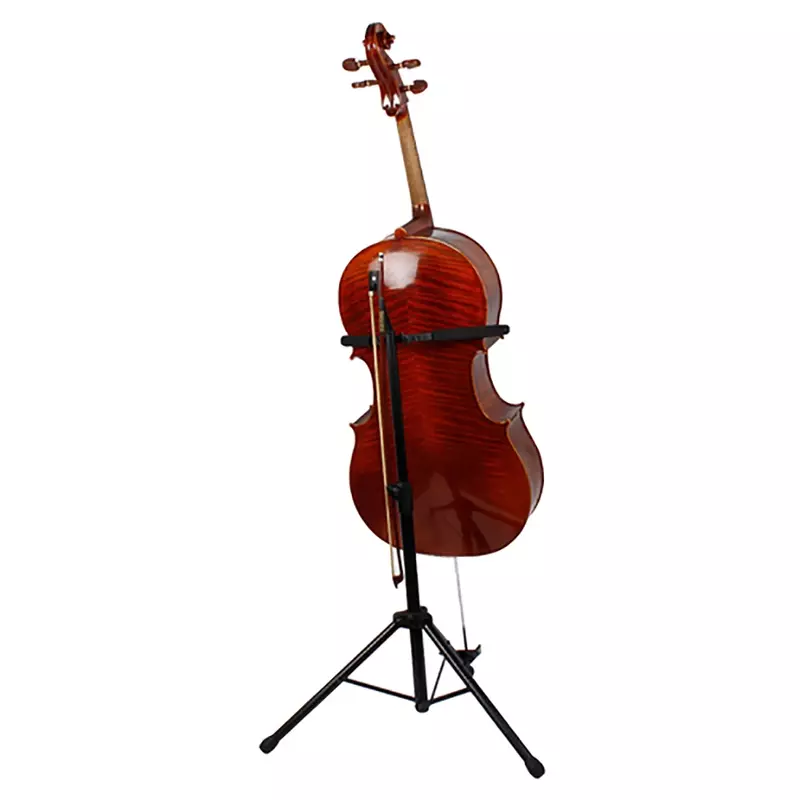 Flanger FL-14 Cello Stand Looped Cello Metal Stand Hangable Bow String Instrument Parts Accessories Black 4 Legged Support Stand