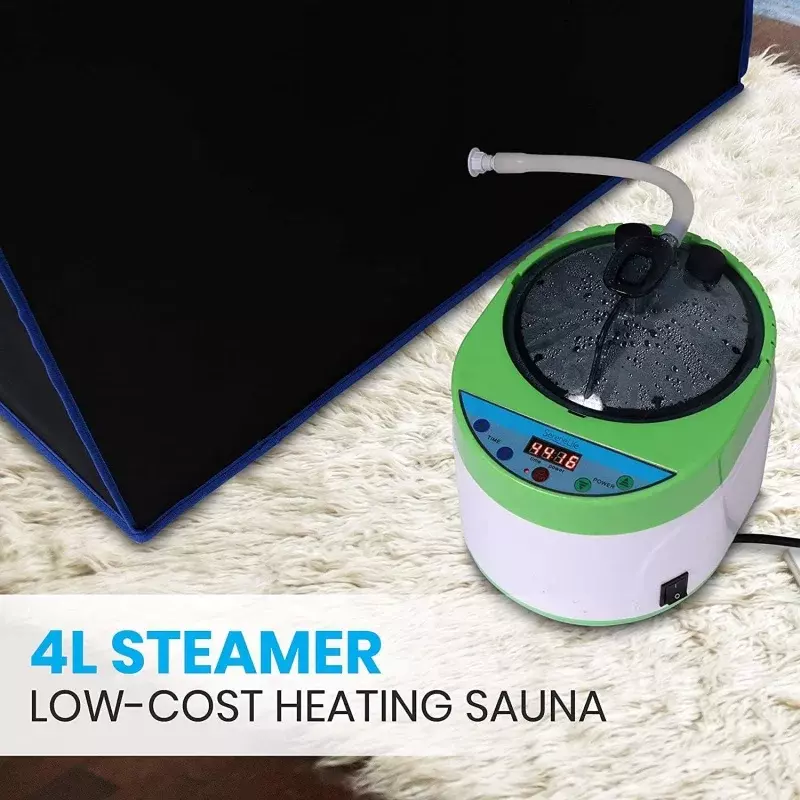 SereneLife SLISAU35BK Sauna de vapor portátil de tamaño completo, Spa Personal para el hogar, con Control remoto, silla plegable, temporizador