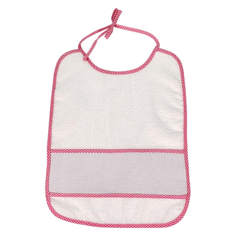 จัดส่งฟรี Cross Stitch Bibs กันน้ำสีชมพูเด็กทารกผ้าเช็ดตัวทารก Bebe DIY3 PCS/SetYB170005