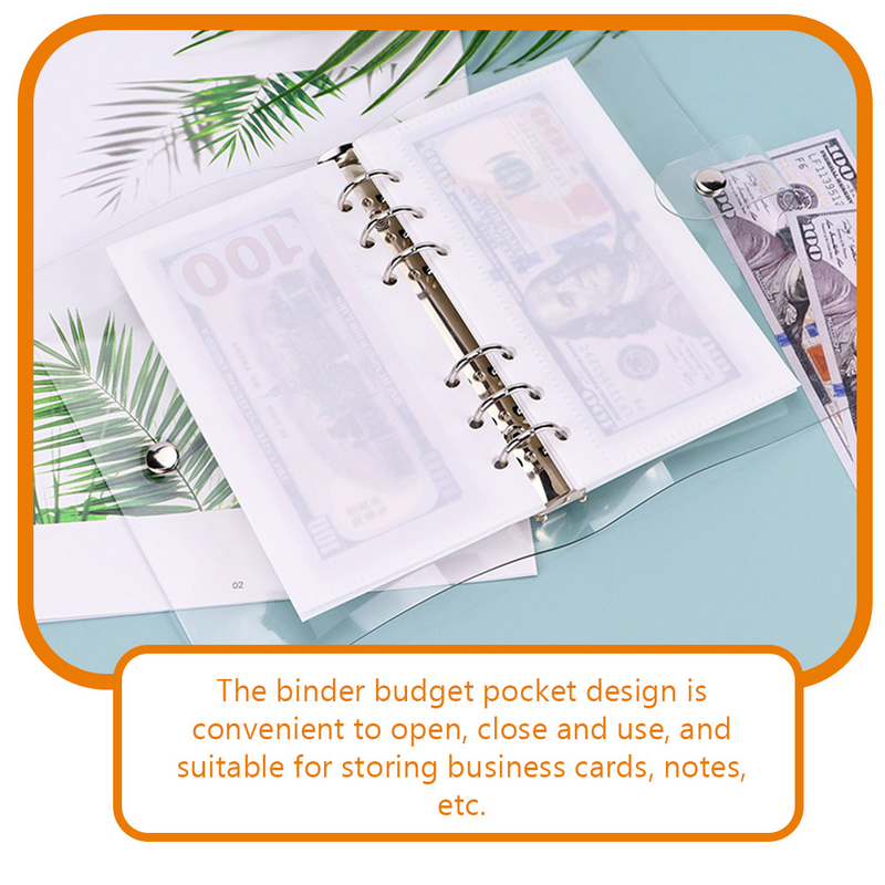 Bolsillo pequeño de presupuesto para libro de presupuesto, organizador de plástico vacío, divisor, tablero separador, página, cuadernos, bolsa de presupuesto de efectivo