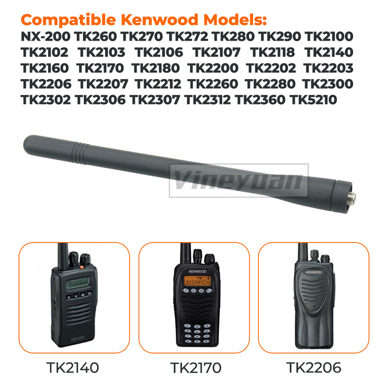 Kenwood – antenne hélicoïdale KRA-27 VHF, pour Radio Portable VHF TK2140 TK2160 TK2170 TK2307 TK5210, 5 pièces