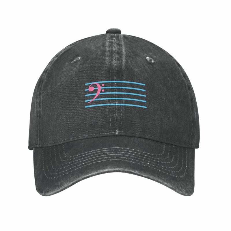 Trans bass clef Cowboy Hat Fishing cap custom Hat Mens Tennis Women's