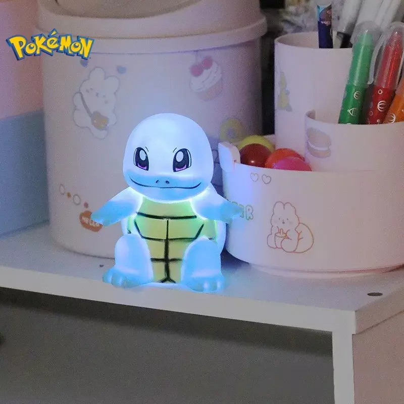 Pokemon noite luz personagens anime pikachu psyduck brinquedo brilhante brinquedos kawaii bonito lâmpada de cabeceira quarto sala estar ornamento presente