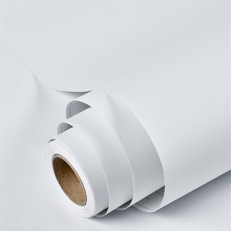 Самоклеящиеся обои, Декоративная Виниловая Матовая Белая клейкая бумага для гостиной, мебели, кухонных шкафов, украшение из ПВХ