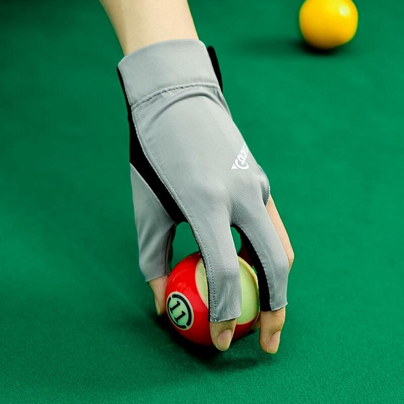 1 шт. перчатка для бильярда, очень мягкая дышащая сетчатая перчатка, нескользящая дизайнерская перчатка для бильярда с 3 пальцами, левая перчатка, спортивные принадлежности