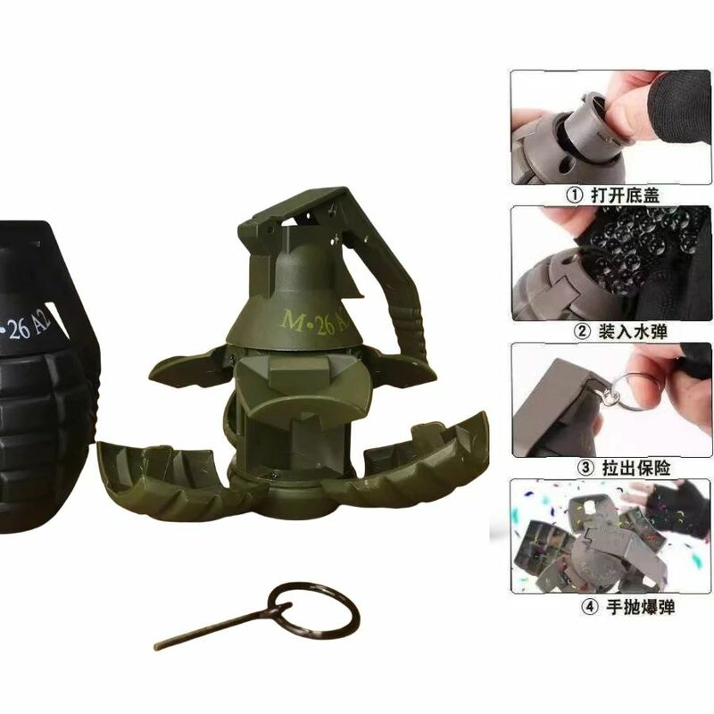 Funny Toy Water Bomb Explosion Grenade Smoke Bomb MI8 Model Pull Ring Cs Tactical Toy Accessories Explode Props Children's 6-8m