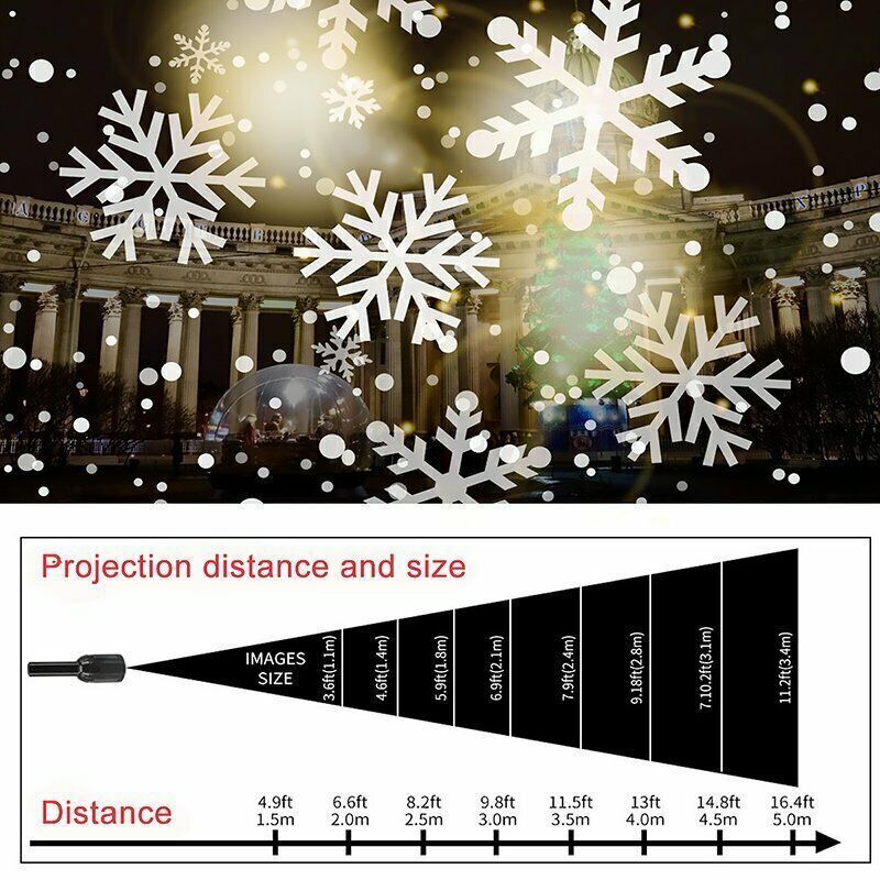 Christmas Large Decoration Projector Light Snowflake Christmas Party Laser Led Stage Light Rotating Xmas Lighting Garden Decor