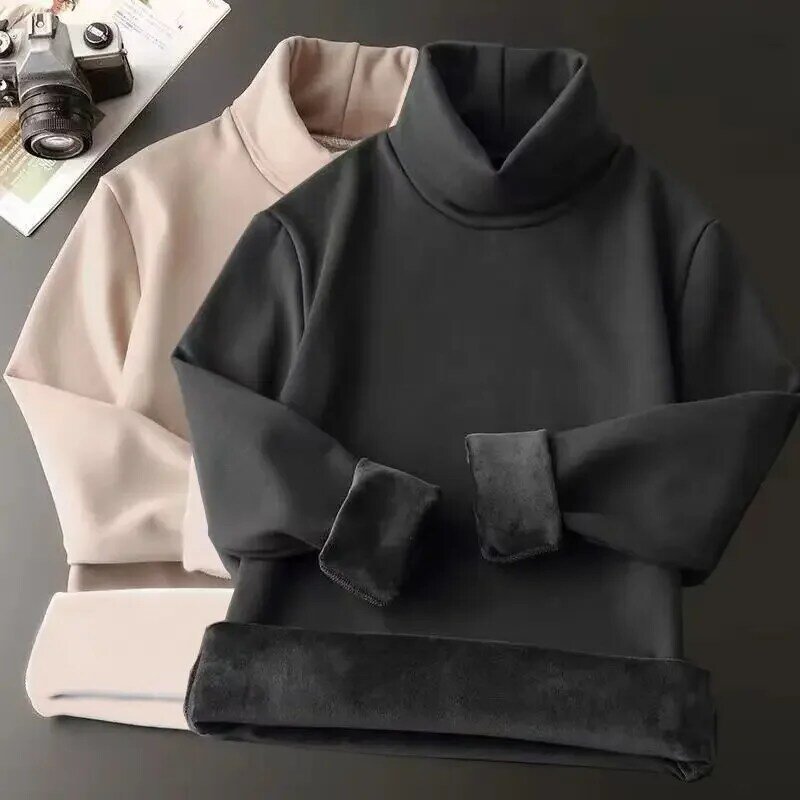 2pcs Autumn Winter Half-neck Warm Top Men's Fleece Thick Warm Sweater Korean Slim Bottoming Thermal Shirt 2024 New N168