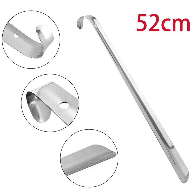 52cm Extra Long Shoe Horn Stainless Steel Silver Metal Shoes Remover Shoehorn Lifter Aid Slip Shoe Pull Tool 42cm
