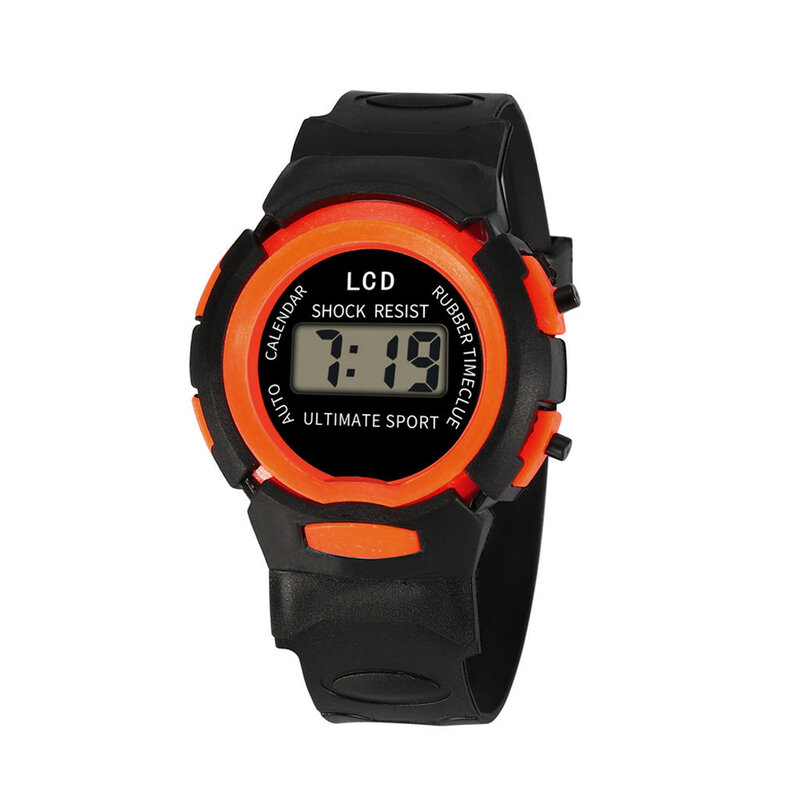 子供用LEDディスプレイ頑丈なデジタル腕時計、電子、防水、シリコンストラップ、アナログ、スポーツ、ファッション
