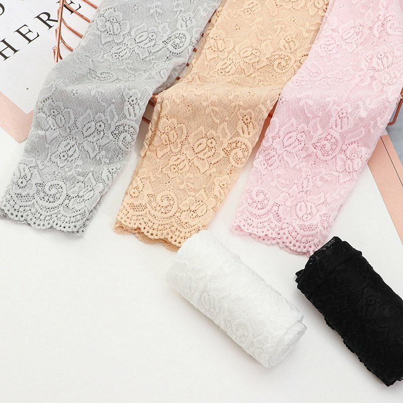 1Pair Sexy Lace Flowers Sunscreen Arm Sleeve for Women Summer Driving UV Protection Gloves Elegant Long Fingerless Arm Sleeve