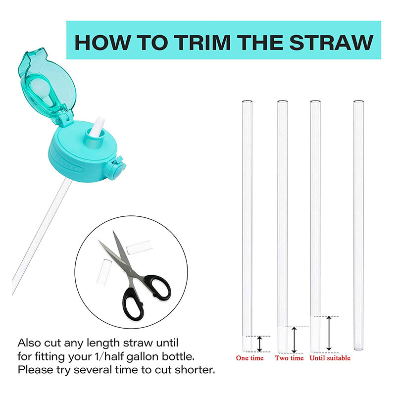 Gallon Water Bottle Straw Reusable Straw Replacement Set With Brushes For 128oz 64oz Gallon Jug
