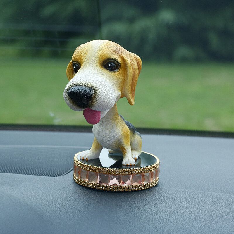 Décoration de voiture en forme de tête de chien, parfum de siège de voiture, jolie poupée de dessin animé créative