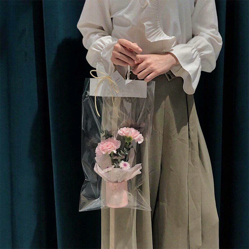Ember bunga bundar ember hadiah kotak buket kemasan silinder kotak bunga DIY pernikahan hadiah Hari Valentine 6.5*7.5CM