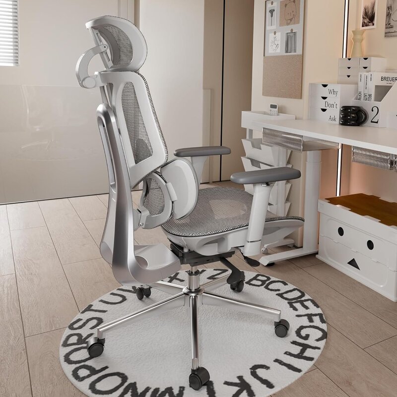E3 ergonomischer Bürostuhl mit dynamischer Lordos stütze, verstellbarer 3D-Kopfstütze für Home-Office-Stuhl, verstellbare 3D-Armlehnen